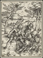 Hercules Conquering Cacus, ca. 1496 (tresnitt)