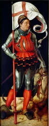 Paumgartner altertavle: "" Saint George"" Maleri av Albrecht Durer (1471-1528) 1502-1504 Dim. 157x61 cm Alte Pinakothek, München