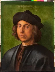 Portrett av en ung mann Maleri av Albrecht Durer (1471-1528) 1506 Genes, Musei di Strada Nuova