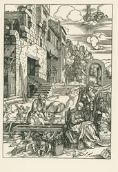 Hvile på flukten til Egypt, ca. 1502 (tresnitt)