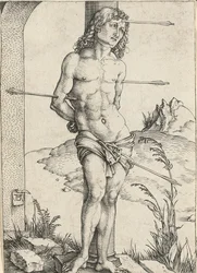 Saint Sebastian bundet til en kolonne, ca. 1499