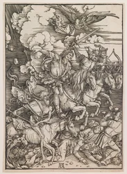 De fire rytterne i apokalypsen, fra «Apokalypsen», ca. 1497–98 (tresnitt)