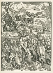 Horen fra Babylon. Johannes#39; åpenbaring, ca. 1496–97 (tresnitt)