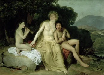Apollon med Hyakinthos og Kyparissos som synger og spiller, 1831-34