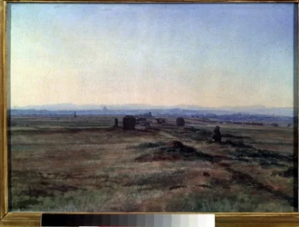 ""Utsikt over Via Appia (Appian Way) ved solnedgang"" Maleri av Alexander Ivanov (1806-1858) 1845 State Tretyakov Gallery, Moskva
