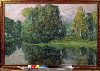 Øy (øy). Maleri av Alexander Yakolevich Golovin (Alexander Golovin) (1863-1930), gouache og pastell på papp, russisk kunst, sent 1800-begynnelse av 1900-tallet. State United Art Museum, Kostroma (Russland).