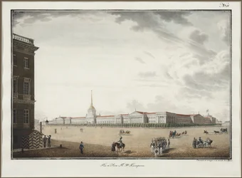 Admiralitetet i St. Petersburg - Alexander Pavlovich Bryullov (1798-1877). Litografi, akvarell