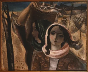 Fiskerne. Maleri av Alexander Vasilievich Shevchenko (Alexander Shevchenko) (1883-1948), olje på lerret