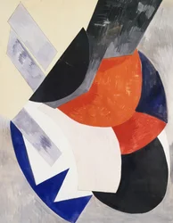 Farget rytme (blyant og gouache på papir)