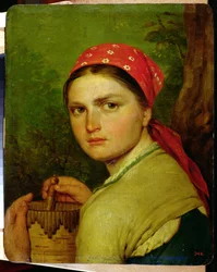 Pike med en bjørkebarkkrukke, ca. 1824