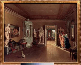 Studioet til kunstneren Alexei (Alexis) Venetsianov (1780-1847) i Saint Petersburg siecle - State Tretyako