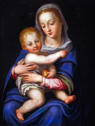 Madonna og barnet (olje på forsølvet kobber)