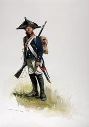 First Empire (1804-1814 og 1815): skyttersoldat fra den store franske Napoleon-hæren. Tegning av Alessandro Lonati