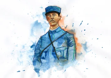 Første verdenskrig: Portrett av Charles de Gaulle (1890-1970) i 1914