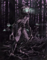 Legendary Creature: Chupacabras, søramerikansk vampyr Tegning av Alessandro Lonati