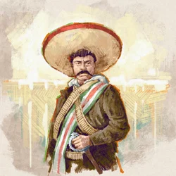 Portrett av den meksikanske revolusjonæren Pancho Villa, 2023 (illustrasjon)