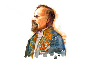 Portrett av Raymond Poincare (1860-1934) ca. 1914 i kostyme av Legion d