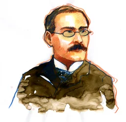 Portrett av Rudyard Kipling (1865-1936), engelsk forfatter ((Portrett av forfatter Rudyard Kipling)