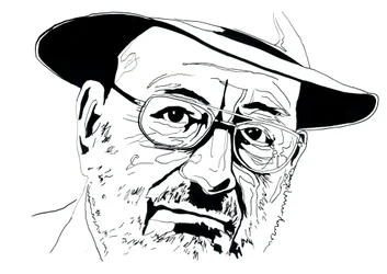 Portrett av den italienske intellektuellen Umberto Eco (1932-2016)