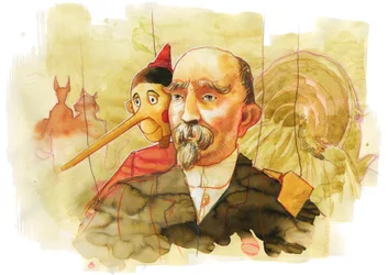 Portrett av den italienske forfatteren Carlo Collodi (1826-1890), skaperen av figuren Pinocchio