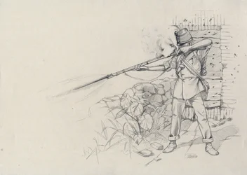 Second Empire (1852-1870): infanteristskyting, soldat fra den østerrikske hæren, østerriksk-ungarsk (østerriksk-ungarsk)