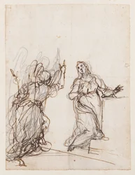 Bebudelsen, tidlig på 1600-tallet (penn- og blekktegning)