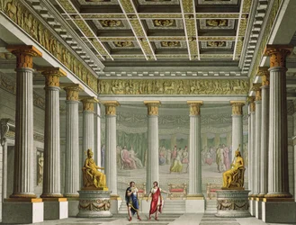 Audienshallen i Aegisthus-palasset, design for balletten 