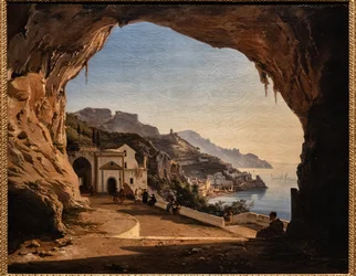 Capichins-hulen i Amalfi, ca. 1850 (olje på lerret)