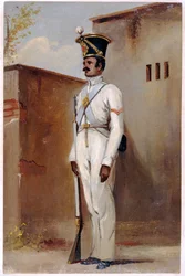 Lance Naik, 66th Bengal Native Infantry, 1842 (olje på papir)