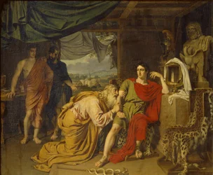 Priamos bønnfaller gråtende Akilles om Hektors kropp, 1824
