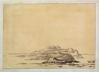 Fantastisk landskap, 1780-85 (vask med blyant på papir)