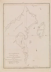 Plan over havnen i Praslin, sent på 1700-tallet til tidlig på 1800-tallet (papir)