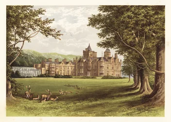 Holker Hall, Lancashire, England. ,1880 (gravering)