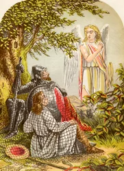 Christian and Hopeful Catught in the Net, fra The Pilgrims Progress av John Bunyan, utgitt ca. 1880