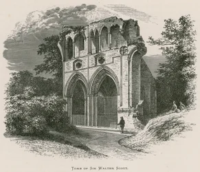 Dryburgh Abbey, graven til Sir Walter Scott