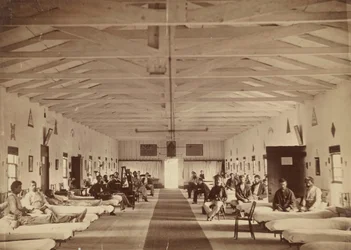 Armory Square Hospital, interiøret i avdeling K, ca. 1863.
