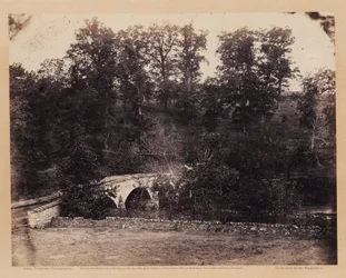 Burnside Bridge, over Antietam Creek, Maryland, fra Gardners skissebok om borgerkrigen