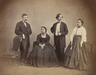 Dronning Emma av Hawaii og hennes følge, 1865.