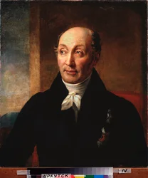 Portrett av statssekretæren, grev Mikhail Speransky (1772-1839) (Portrett av statssekretæren grev Mikhail Speransky) - Maleri av Alexander Grigoryevich Varnek (1782-1843), olje på lerret