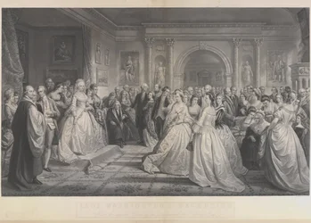 Alexander Hay Ritchie – Den republikanske hoffet (Lady Washingtons mottakelsesdag) etter Daniel Huntington
