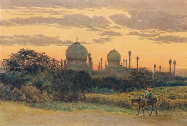Solnedgang bak Ibrahim Roza, Bijapur, c1880 1905.