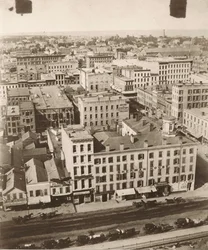 Utsikt nordover fra kuppelen til tinghuset i Chicago, 1858