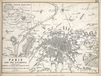 Kart over Paris og dens omgivelser, utgitt av William Blackwood and Sons, Edinburgh og London