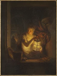 En kvinne med en lykt, 1818
