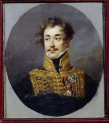 Portrett av grev Alexander Olsufyev (1790-1853). (Portrett av grev Alexander Olsufyev). Maleri av Alexander (Alexandre) Molinari (1772-1831), olje på lerret
