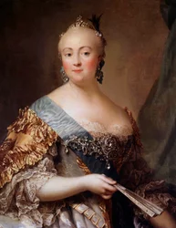 Portrett av Elisabeth Petrovna (1709-1762), keiserinne av Russland under navnet Elisabeth Iere, datter av Peter den store. Maleri av Alexander Roslin (1718-1793) Eremitasjemuseet fra 1700-tallet, St. Petersburg - Portrett av Elizabeth Petrovna (1709-1)