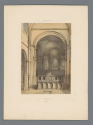 Interiør av Saint Servatius-basilikaen i Maastricht St. Servais (Intérieur) (tittel på objekt) Monuments de Maestricht (serietittel)