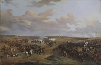 Slaget ved Dennewitz (Tyskland), 6. september 1813 - Slaget ved Dennewitz 6. september 1813, av Wetterling, Alexander (1796-1858). Olje på lerret