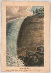 Niagarafallene. Utsikt over den store fossen tatt nedenfra, se Foresters, et dikt LCCN2016648705