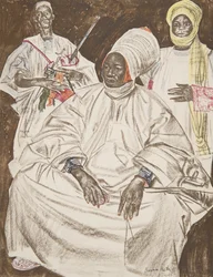 Barma Mata, Sultan of Zinder, fra Drawings and Paintings of Africa, henrettet under Citroen Center Africa-ekspedisjonen, andre Haardt Audouin-Dubreuil-oppdraget, pub. Paris, 1927